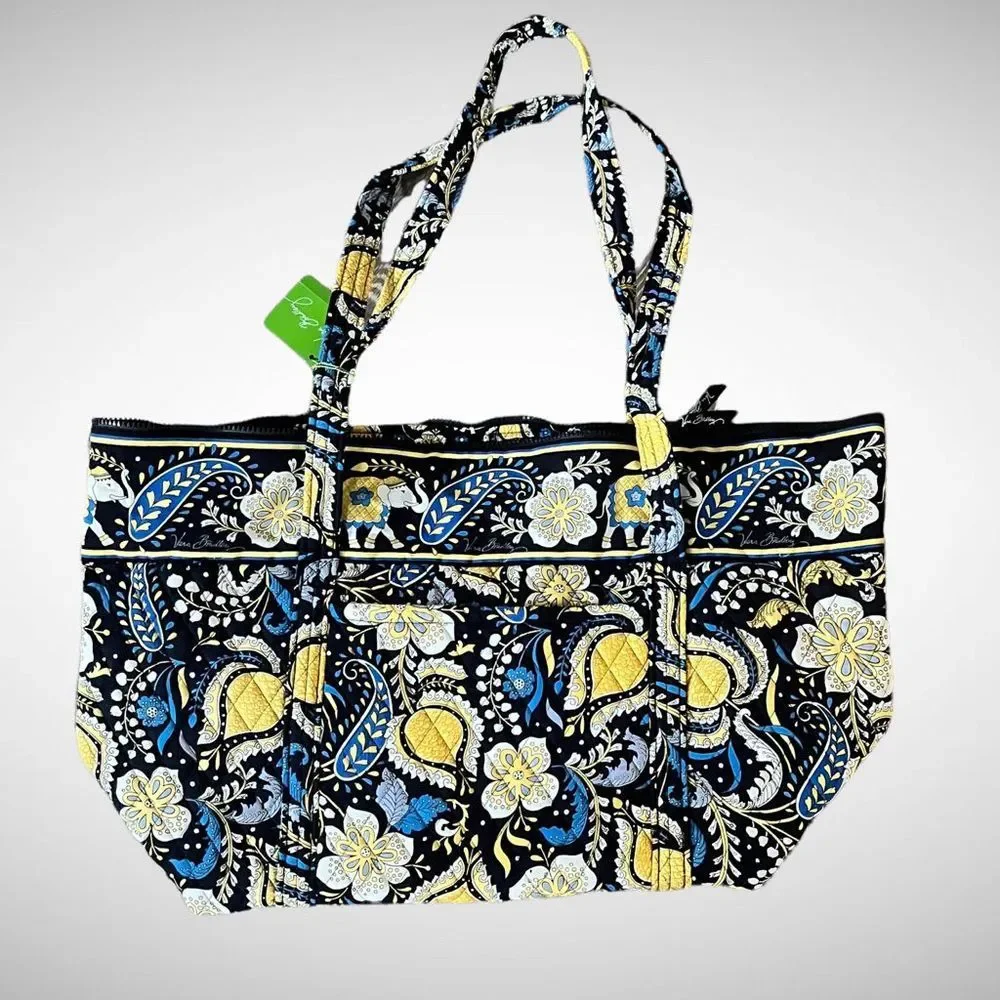 New With Tags Vera Bradley Miller Bag Ellie Blue Retired Tote Bag